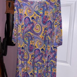 Bright Paisley Multicolor Midi Dress